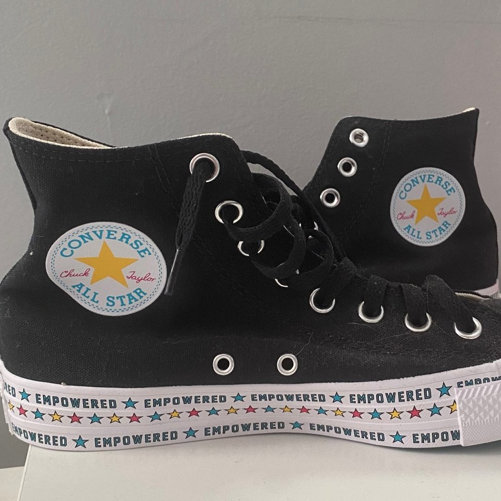 Converse Sneakers:Women's Black Empowered By Her Chuck Taylor All Star High Tops